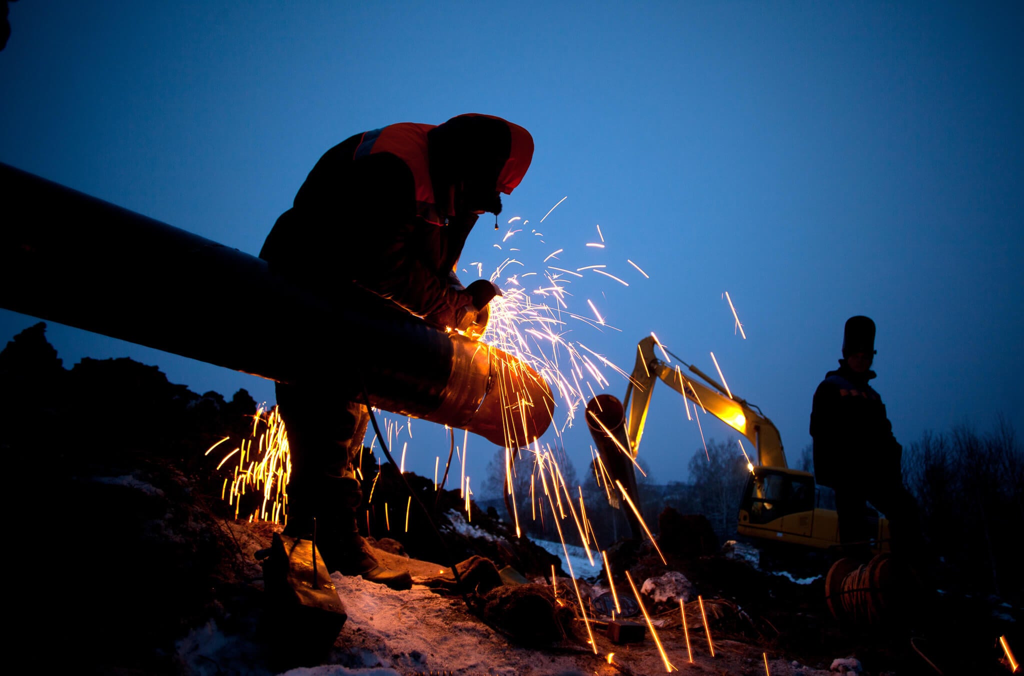 Worker welding equipment for service department