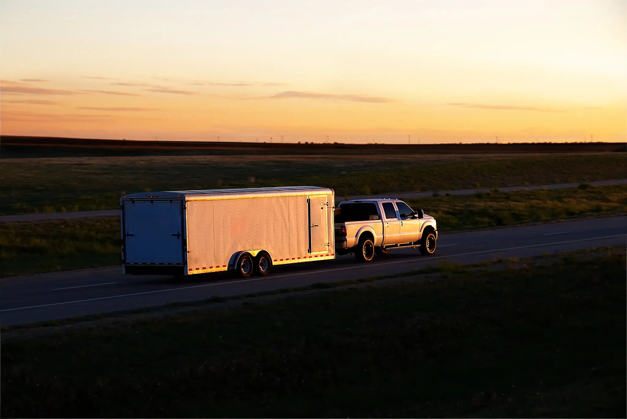 Cargo Trailer being hauled by Truck